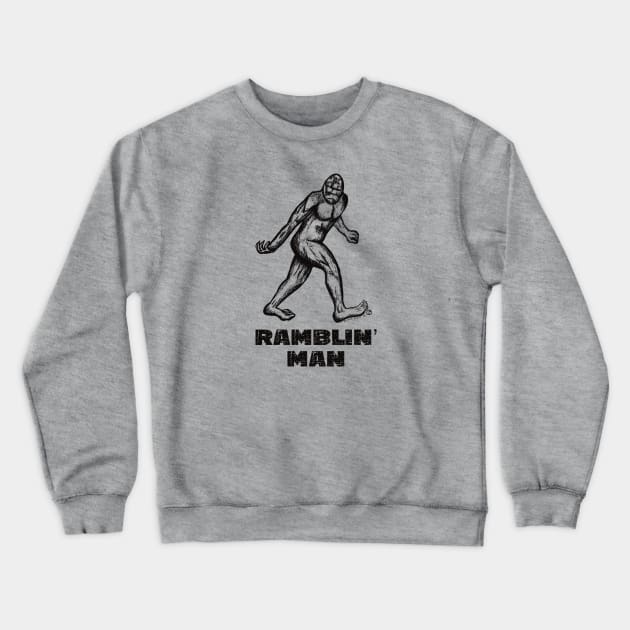 Ramblin’ Man Bigfoot Crewneck Sweatshirt by Art from the Blue Room